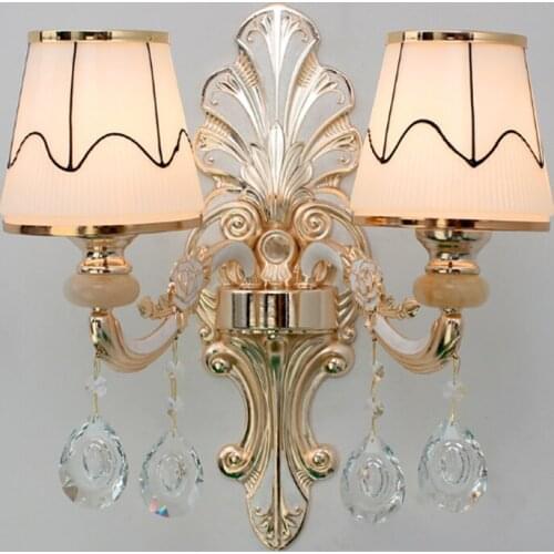 European crystal wall lamp living room TV background wall lamp room headway hotel engineering light decoration golden wall lamp