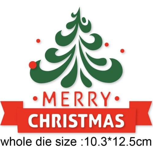 Craft dies Tree Merry Christmas metal cutting dies cut die mold decoration Scrapbook dies knife mould blade punch stencils dies