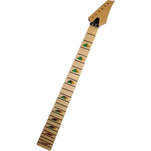24 Frets Maple Electric Guitar Neck Maple Fingerboard Inlay Pyramid Guitar Accessories Parts