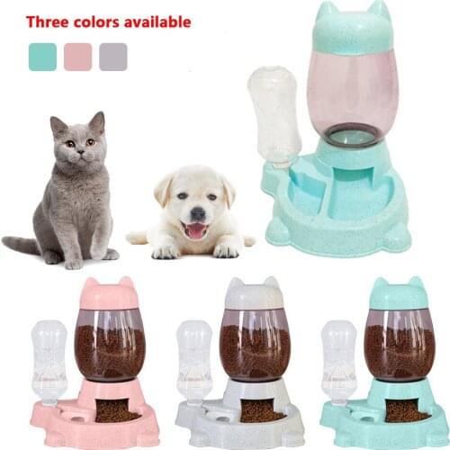 2.2L Pet Automatic Feeder Dog Cat Drinking Water Bottle Kitten Slow Food Feeding Container Supplies Comedero Gato