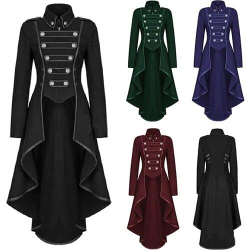Middle Ages Steam Punk Style Female Pirates Halloween Cosplay Costumes Victorian Gothic Medieval Jacket Woman Tuxedo SL1820