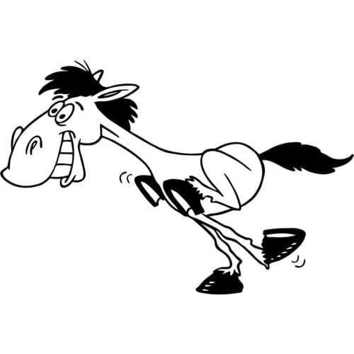 Creativity Cartoon Interesting Horse Auto Sticker PVC Customizable Car-styling Motorcycle Sunscreen Waterproof Car Sticker