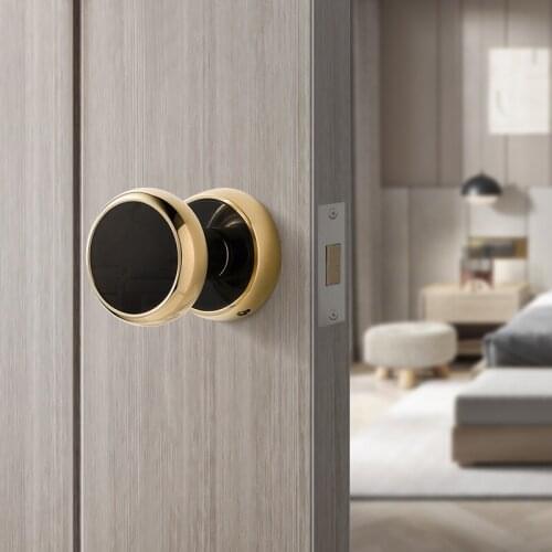 Zine Alloy Round Door Knob Handle for bedroom bathroon living room Single-sided invisible door lock Universal Gate Accessories
