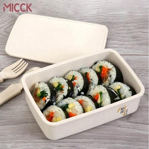 MICCK Kids Lunch Box Microwave Heating Food Container Bento Box Japanese Style Thermal Storage Lunchbox For Lunch Picnic Outdoor