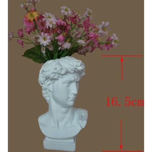 Multifunctional Resin Makeup Brush Storage Box Pen Holder Avatar Vase Figure Statue Succulent Flower Arrangement Home Decoration