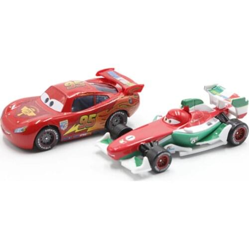 Disney Pixar Cars No.95 McQueen And Francesco Bernoulli 1:55 Scale Diecast Metal Alloy Modle Cute Toys Car For Children Gifts