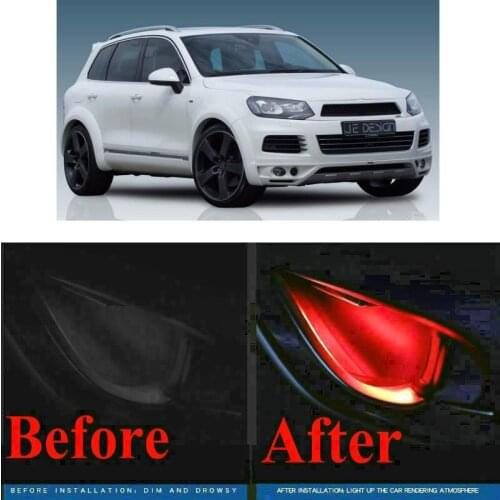 4pc CF style stickers on cars interior inside door handle atmosphere lamp for vw JETTA TOUAREG TRANSPORTER arteon atlas gti