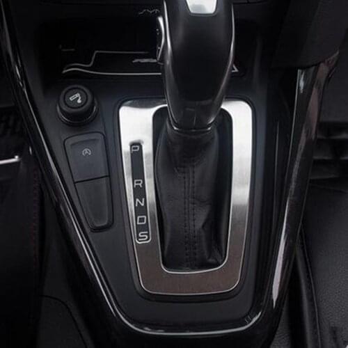 New 2016 For Ford Focus 4 2013 - 2016 Stainless Steel Gear Shift Panel Protection Cover Post Card Parking Solt Sequins Sticker