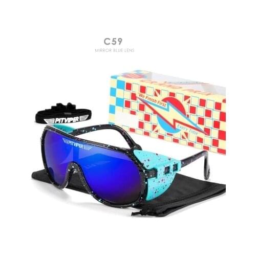 Pit Viper One Piece Sunglasses Men Sports Removable Shield Sun Glasses Unisex Equipped With ANSI Z87+ UV400 Lens Grand-Prix