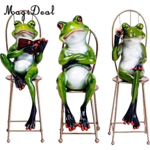 MagiDeal Resin 3D Craft Frog Sitting In The Desk Figurine Home Tabletop Decor Gift A