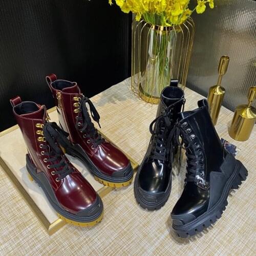 Luxury Brand Leather Buckle Martin Boots New Cool Women Winter Warm Boots Thick Bottom Daily Boots New Women Short Boots