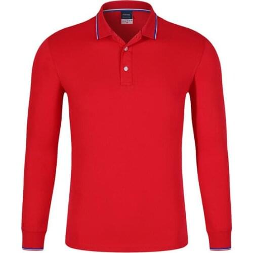 NEW unisex homme WOMEN RED Fashion Solid Color Long Sleeve Polo Shirt Men Casual Shirts Mens Breathable v-neck increase S-XXXXL