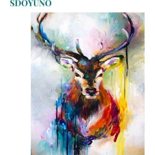 SDOYUNO oil Painting By Numbers Animals Home Decor 60X75cm Frameless Oil Drawing By Numbers Digital Painting For Unique Gift