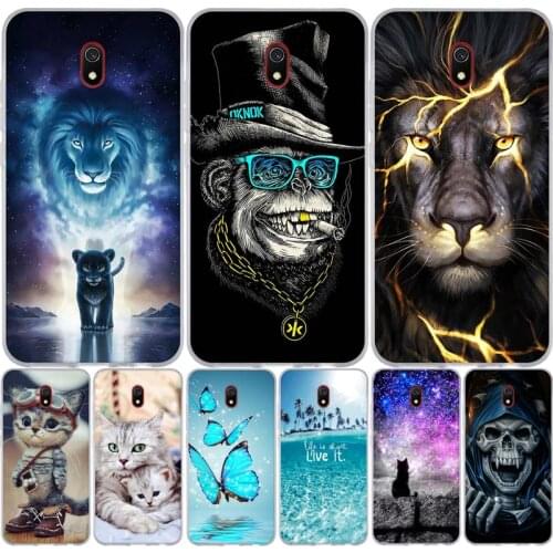 Silicone Phone Case for Xiaomi Redmi 8A Caes Clear Soft TPU Back Cover Full 360 Protective Shell Pattern Floral Animal Painting