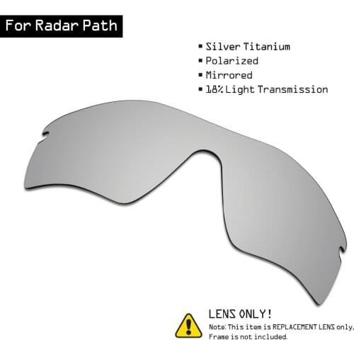 SmartVLT Polarized Sunglasses Replacement Lenses for Oakley Radar Path - Silver Titanium
