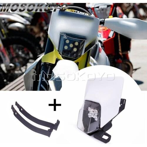 LED Enduro MX Dual Sport Headlight Kit for TE150 TE250 TE300 FE250 FE350 FE450 FE501 Off Road Fairing Mask Lamp White 2017-2019