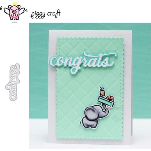 Piggy Craft metal cutting dies cut die mold Congrats letter Scrapbook paper craft knife mould blade punch stencils dies
