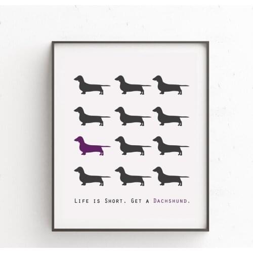 Dachshund Dog Canvas Art Print and Poster , Modern Multi Dachshund Puppy Dog Wall Picture Canvas Painting Home Art Decor