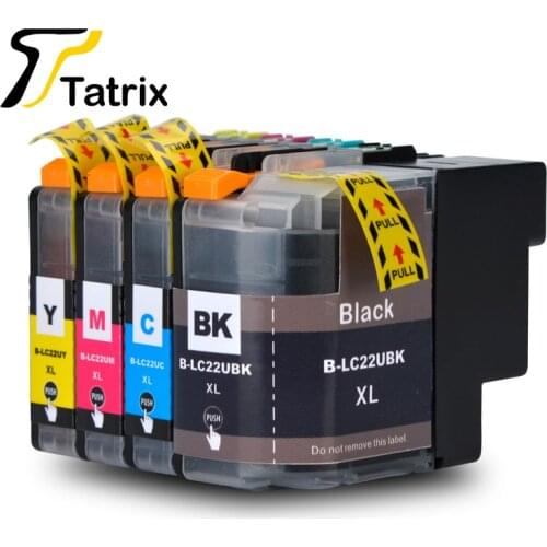 Tatrix For LC22UXL 22UXL LC22U Full Ink Cartridge BK/C/M/Y Compatible For Brother DCP-J785DW MFC-J985DW Printer