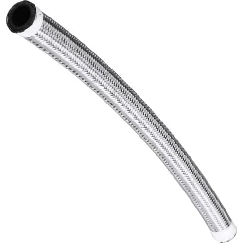 1FT AN4 AN6 AN8 AN10 Fuel Hose Oil Gas Cooler Hose Line Pipe Tube Outside 304 Stainless Steel Braided Inside CPE Rubber