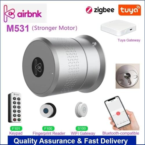 Airbnk M531 Smart Door Lock Stronger Motor TUYA Zigbee Smart Lock fingerprint lock Electronic lock Use Original Cylinder