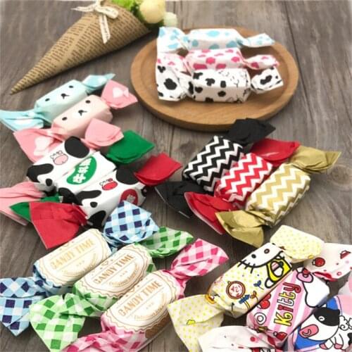 200 Pcs Nougat Wrapping Paper Snack Food Packaging Cookie Gift Box Cartoon Candy Bag Pad Paper Random Color