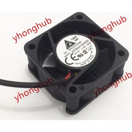 Detla Electronics EFB0412HHD 6R54 DC 12V 0.15A 40x40x20mm Server Cooling Fan