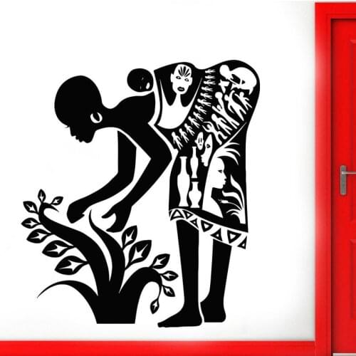Vinyl Stickers African Women Home Interior Design Art Decal Office Murals Wall Decal Vinyl Stickers Home Deco AM15