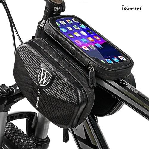 Rainproof Bike Bag Frame Front Top Tube Big Cycling Bag Reflective 7.0 inch Phone Case Touchscreen Bag MTB Bicycle Accessories