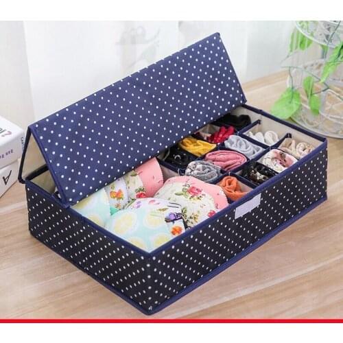 Underwear Bra Storage Box Drawer Type Socks Panties Organizer Tie Socks Organizador Washable17 Grids Underwear Bra Storage Box