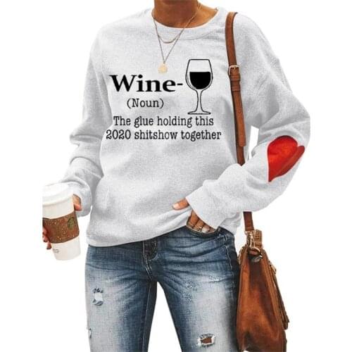 Women Letter Printed Sweatshirts Crew Neck Long Sleeve Pullovers Autumn Winter Casual Loose Outwear Sweatshirt Women