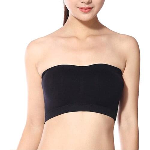 Women Seamless Tube Top Breathable Strapless Push Up Bra Strapless Padded Underwear