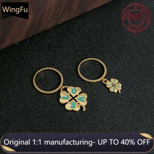 Fashion lucky four-leaf clover 925 sterling silver love pendant luxury brand monaco ring women jewelry birthday party gift