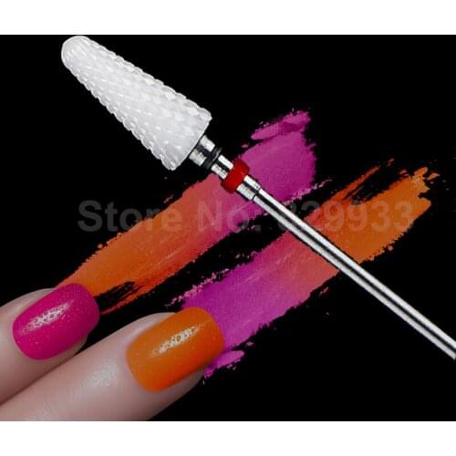1pc Conical Nail Drill Bits Fine Toothing Nail Zirconia Ceramic Drill Bit Beauty Care Electric Manicure Pedicure Ceramic Drill