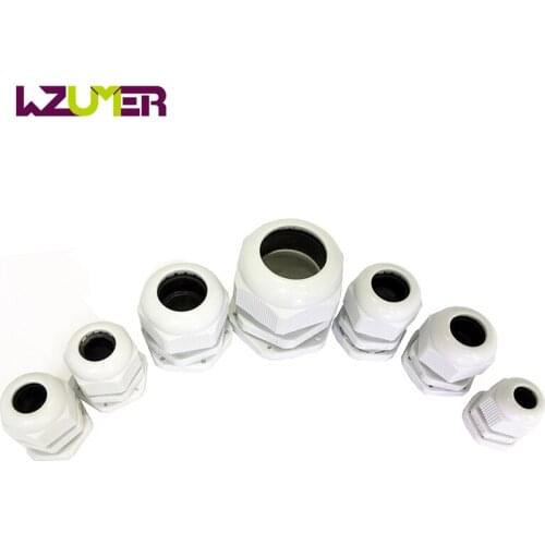 10pcs/lot IP68 Wire Cable CE White/Black Waterproof Nylon Plastic Cable Gland Connector