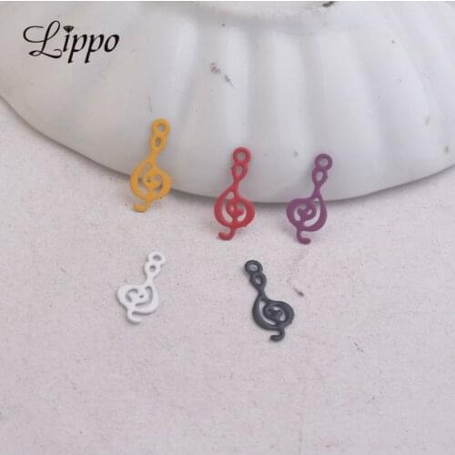 100pcs AC9505 9mm*6mm Note Charms Music Pendants DIY Jewelry Making