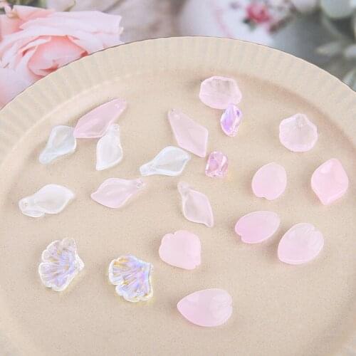20pcs Gradient glazed petals calla lily lily night flower Earrings sweet pendant DIY handmade jewelry earrings hairpin material