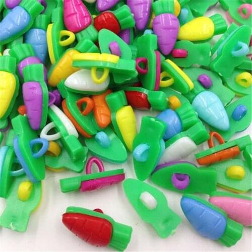 50 pcs Radish Plastic Buttons Childrens Clothing Sewing Tool PT105