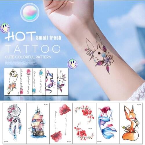 8PCS Summer Small Fresh Waterproof Fantasy Tattoo Stickers Ins Style Fashion Personality Beautiful Temporary Cute Fake Tattoos