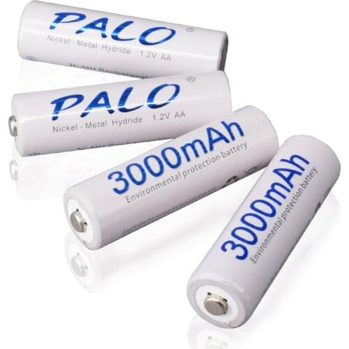 New brand Palo 4pcs 2a AA Battery Batteries 1.2V AA 3000mAh Ni-MH Pre-charged Rechargeable Battery 2A Baterias for Camera