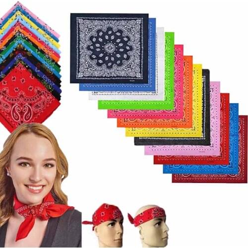 Hip Hop Multifunction Paisley Bandana Headscarf Cashew Flower Scarf Headband Square Scarf Handkerchief for Women Men