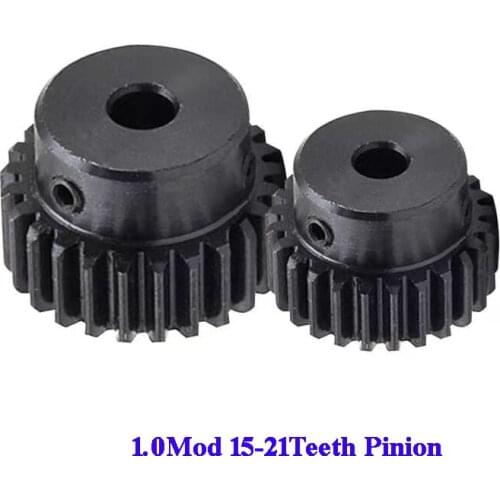 Free Shipping 1.0 Mod M 15 16 17 18 19 21T Teeth Spur Gear Rack Pinion Straight Teeth 45# Steel CNC Transmission 3D Printer Part