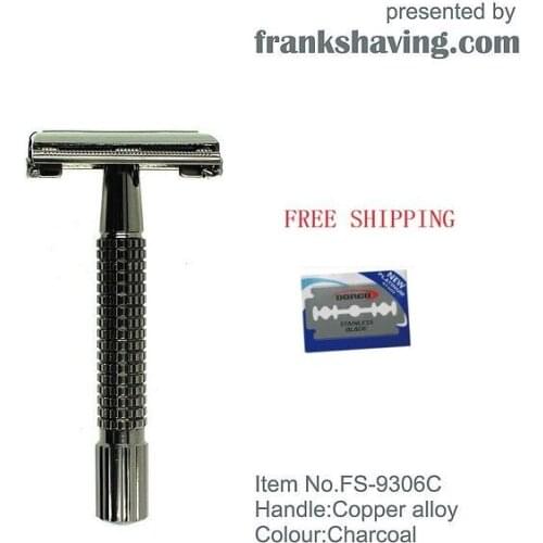 Frank Shaving-Double Edge Safety Razor Charcoal color +FREE BLADE+FREE SHIPPING #FS-9306C