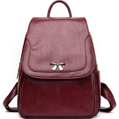 Large Capacity Casual Daypack New Female Backpacks Sac A Dos Femme Women Leather Backpacks High Quality School Bags for Girls