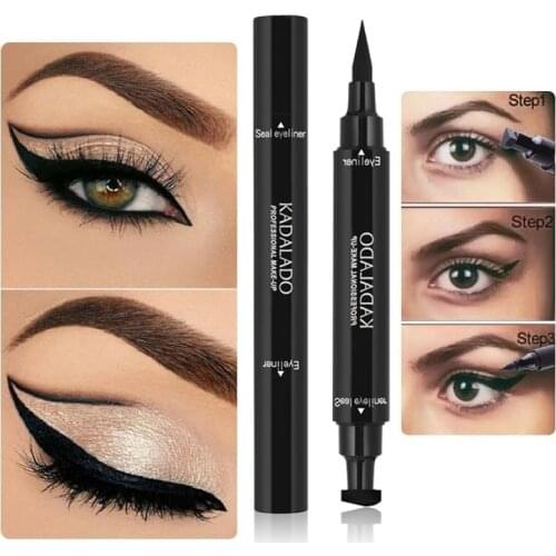 Kadaldo Double Head Liquid Eyeliner Stamp Waterproof Black Matte Gel Eyeliner Eyes Pencil Make Up Beauty Makeup Cosmetics