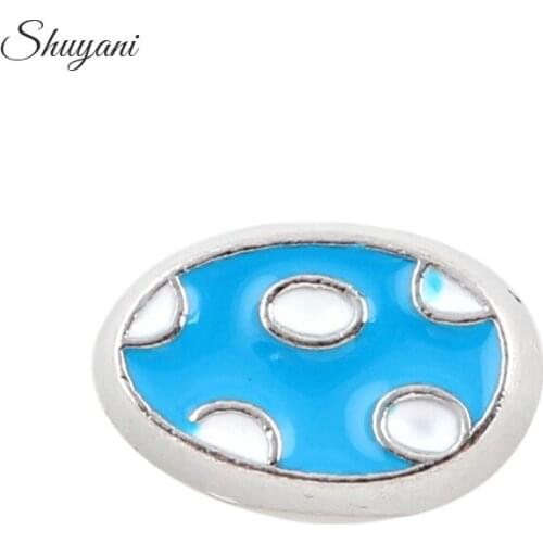 F213 Factory Price 20Pcs/lot Blue White Alloy Metal Charms Fit Flaoting Magnet Glass Living Locket Pendants