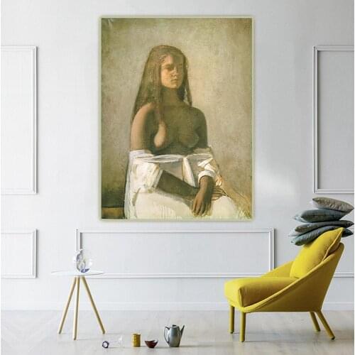Holover Balthus"Young Girl With White "Canvas Oil Painting Western Art Decor Poster Wall Home Interior Aesthetic Room Decoration