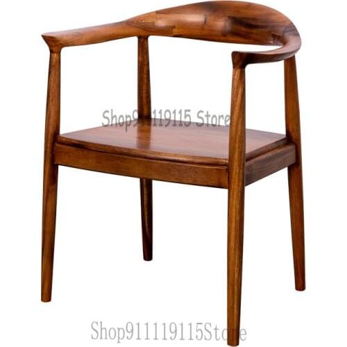Solid Wood Presidential Chair Nordic Dining Chair Hiroshima Chair Walnut Kennedy American Office Chair Log Leisure Back Chair
