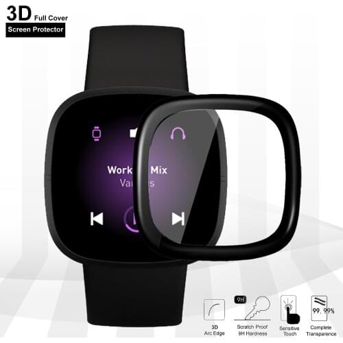 Soft Protective Film For Fitbit Versa 3 2 Fitbit Sense Smart Watch Screen Protector Cover Guard 3D Curved Edge Full Coverage