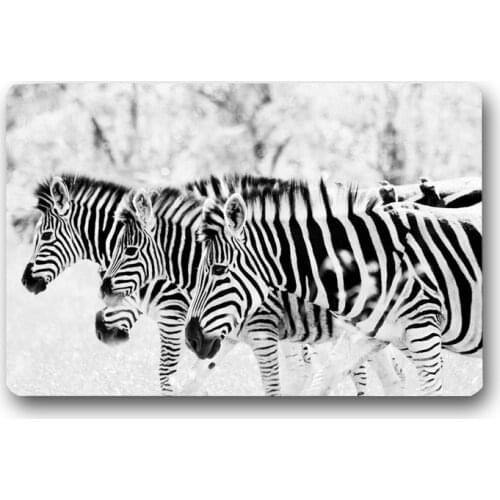 Zebra Kitchen Mat Custom Anti-slip Area Rugs Living Room Balcony Bathroom Carpet Set Doormat Bath Mats Bedroom Tapete